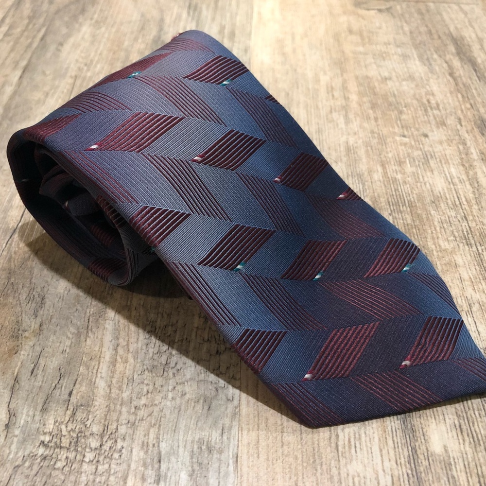 Wembley Tie Blue Purple Maroon 3 1/2" Wide